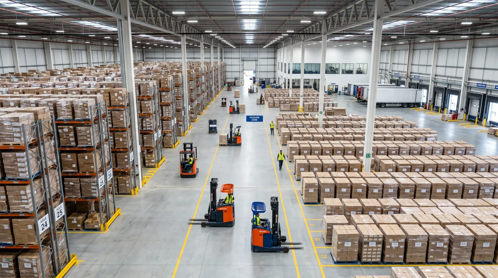 Warehouse designer planning pallet racking layout for an Indianapolis, IN facility
